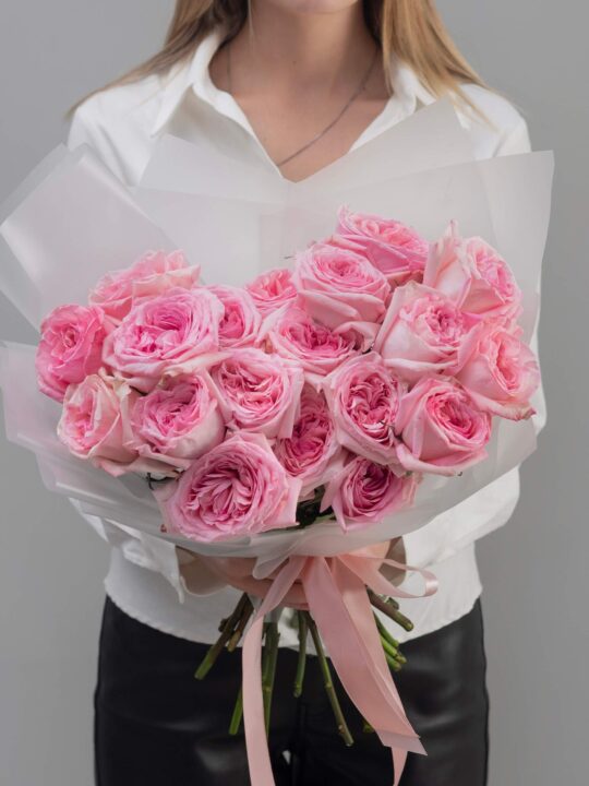 Букет из пионовидных роз Mono Pink O’Hara (19)